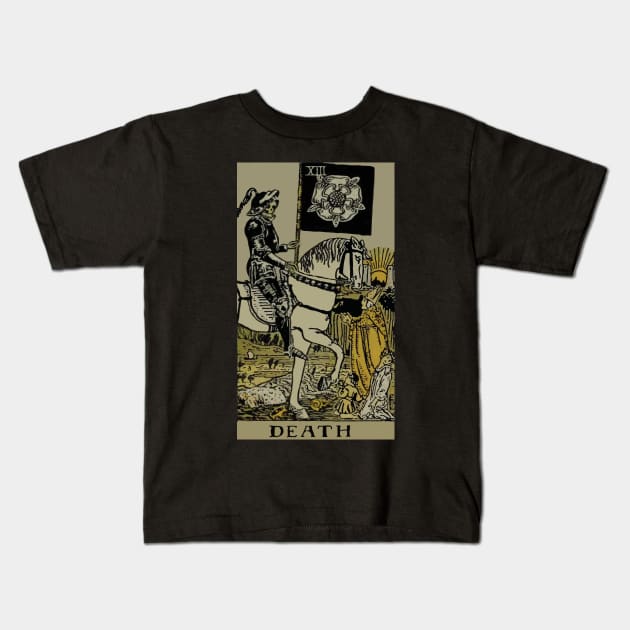 The Death Tarot Card Kids T-Shirt by VintageArtwork